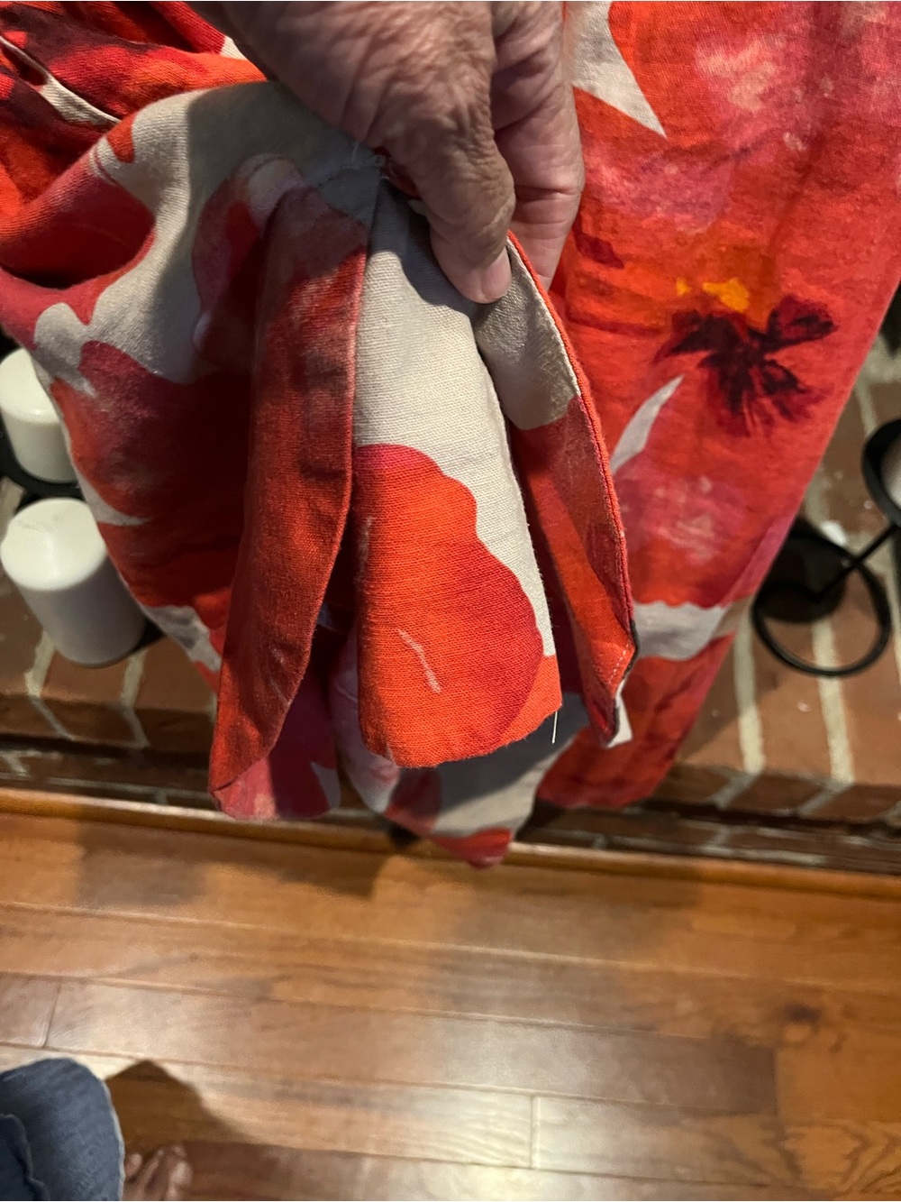 Cynthia Rowley Orangey Floral V-Neck Puff-Sleeve Women's Dress Size: Large NWOT - Picture 8 of 13